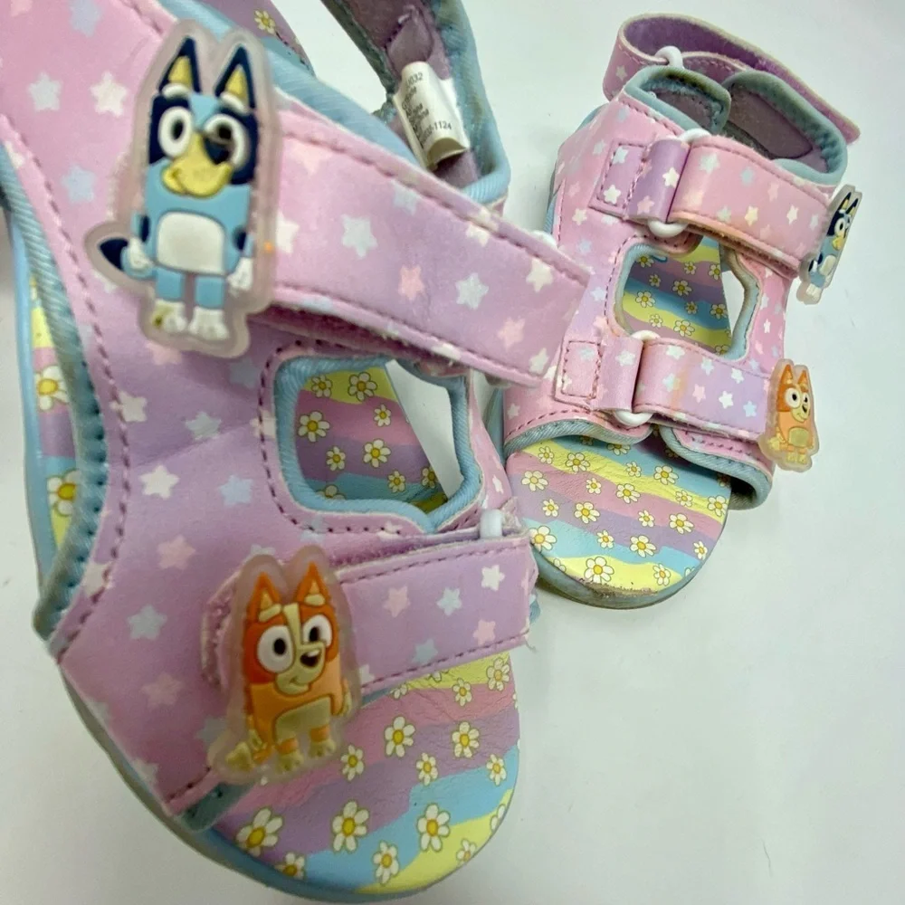 Girls’ Pink Bluey & Bingo Sandals Size 12